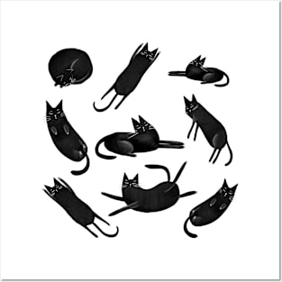 Funny black cats Posters and Art